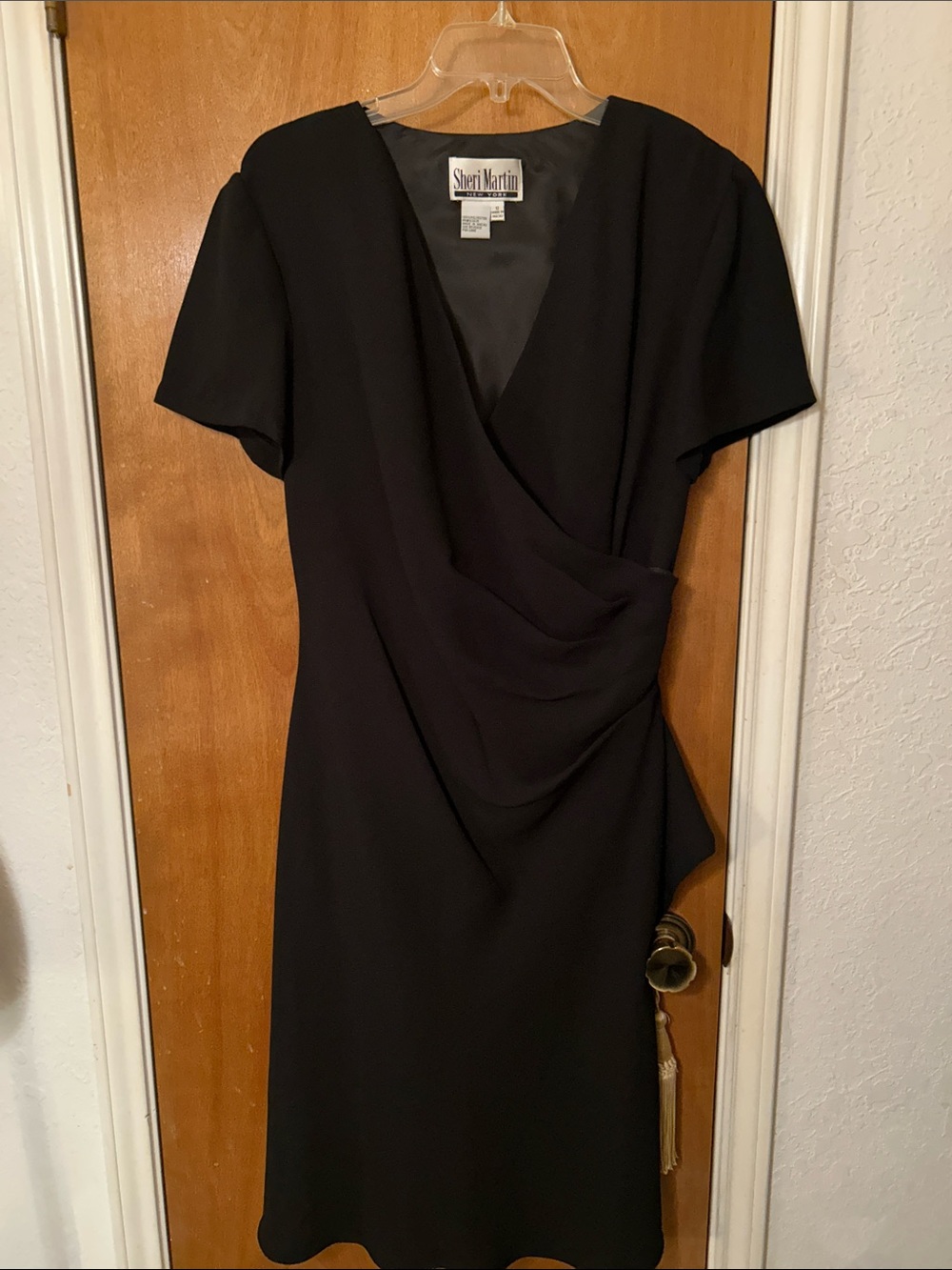 Shari Martini Black Wrap Dress. Like new. 12
